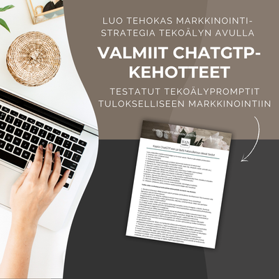 Markkinoinnin suunnitelma, tekoälypromptit & Canva-pohjat someen